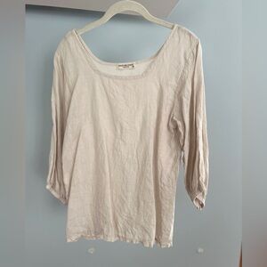 Terzo Millennio Casual Italian Linen Cream Top